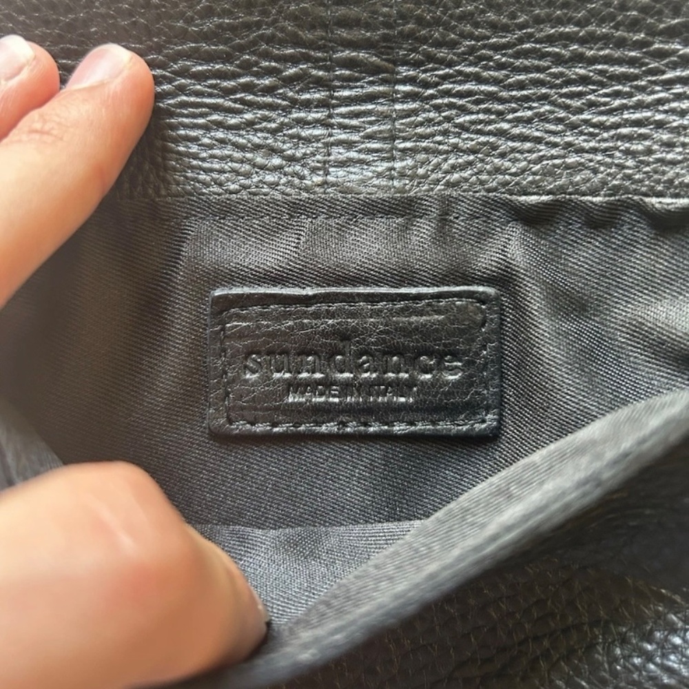 Sundance small purse brown and black leather clasp made in Italy Designer - Picture 2 of 6